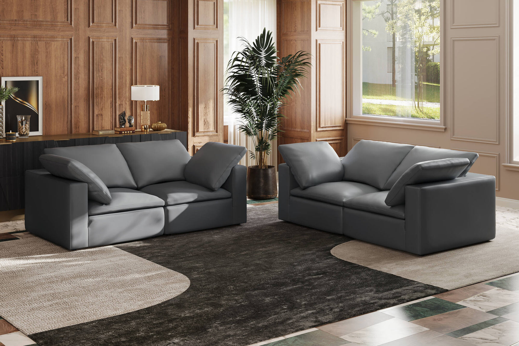 Claire Leather Modular Sofa