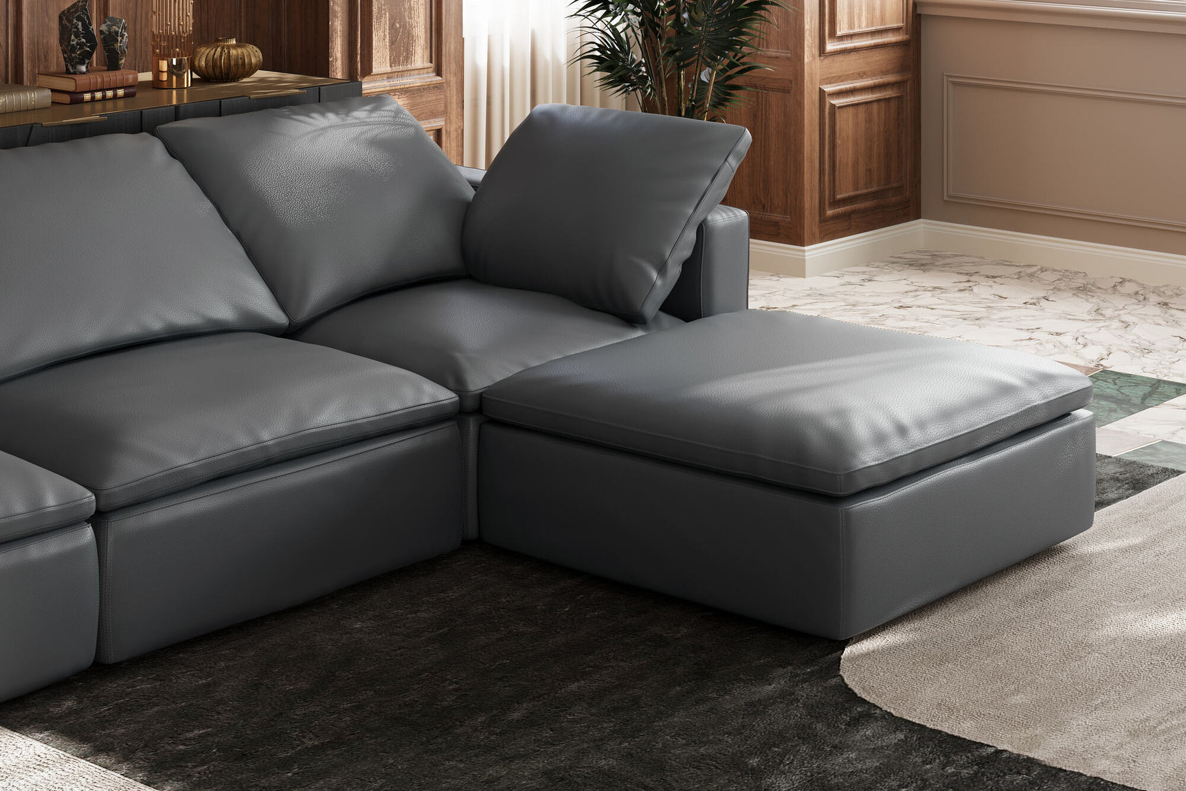 Claire Leather Modular Sofa