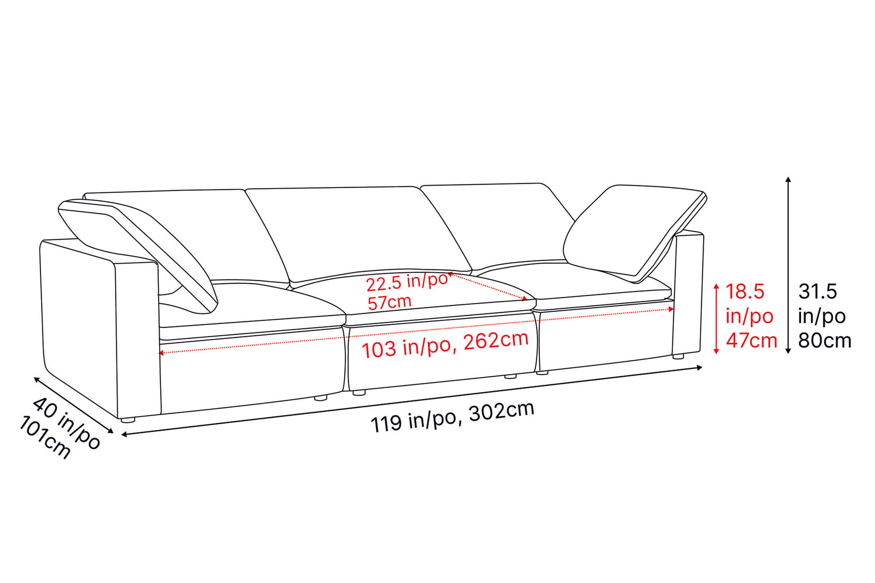 Claire Leather Modular Sofa