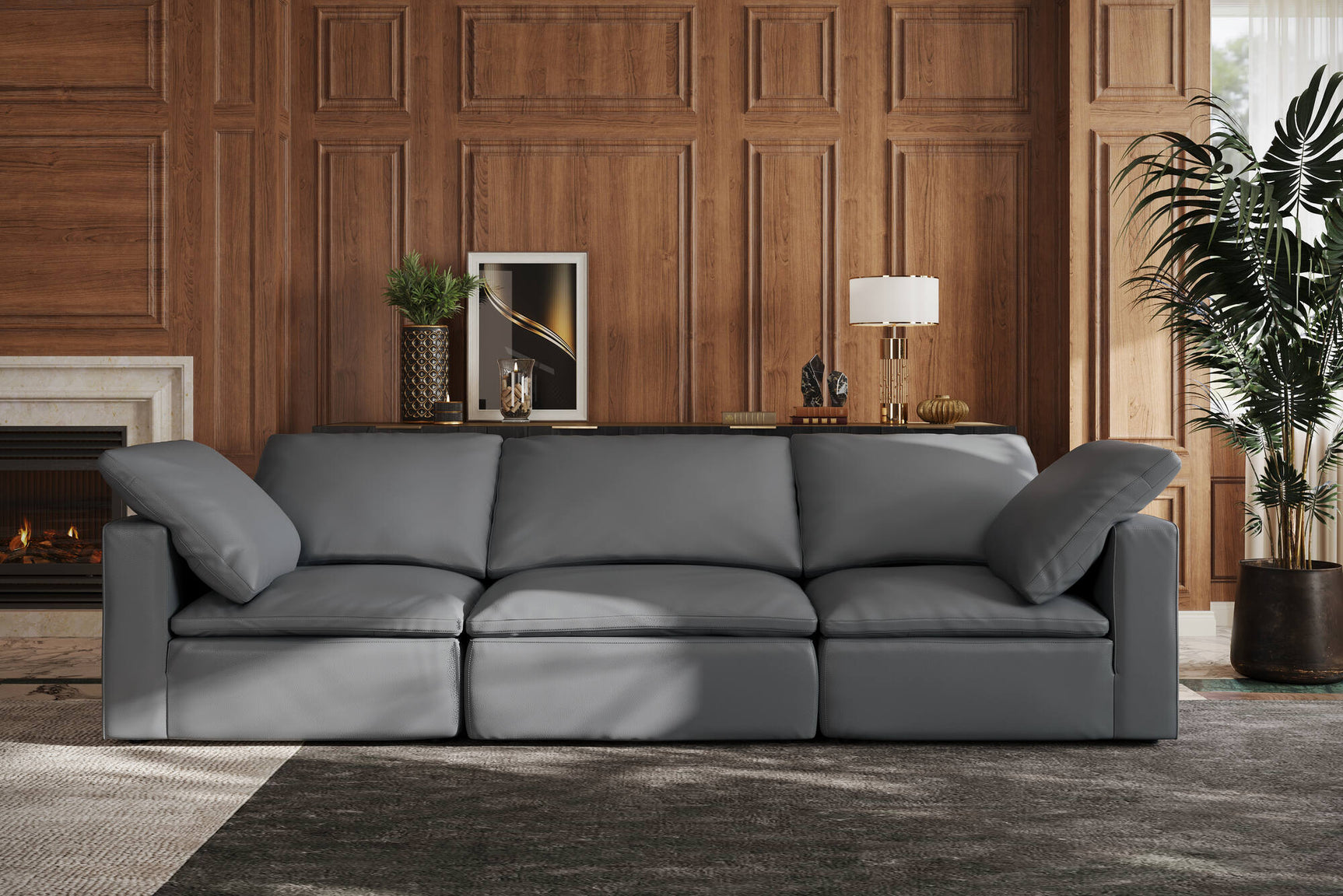 Claire Leather Modular Sofa