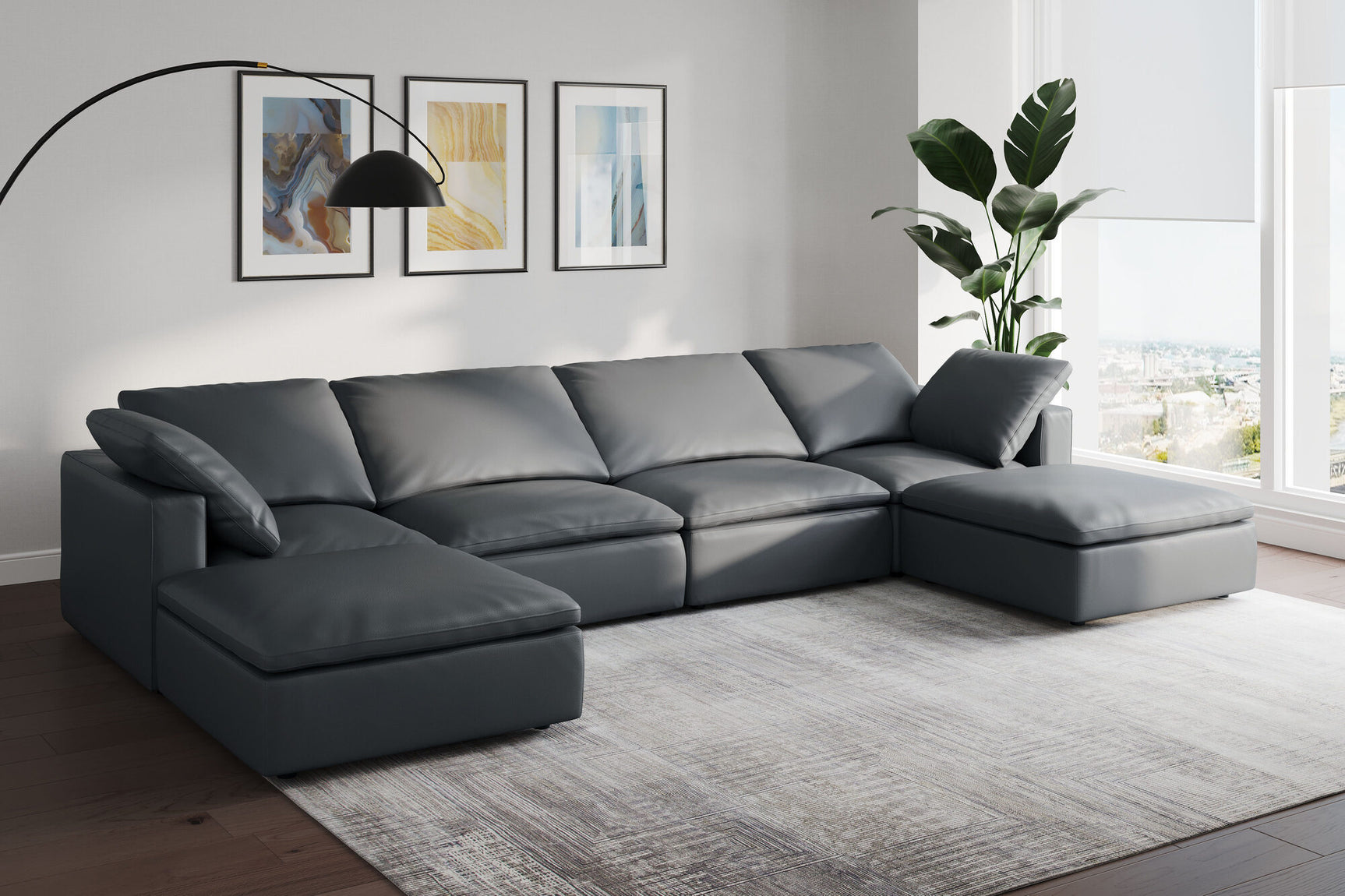 Claire Leather Modular Sofa
