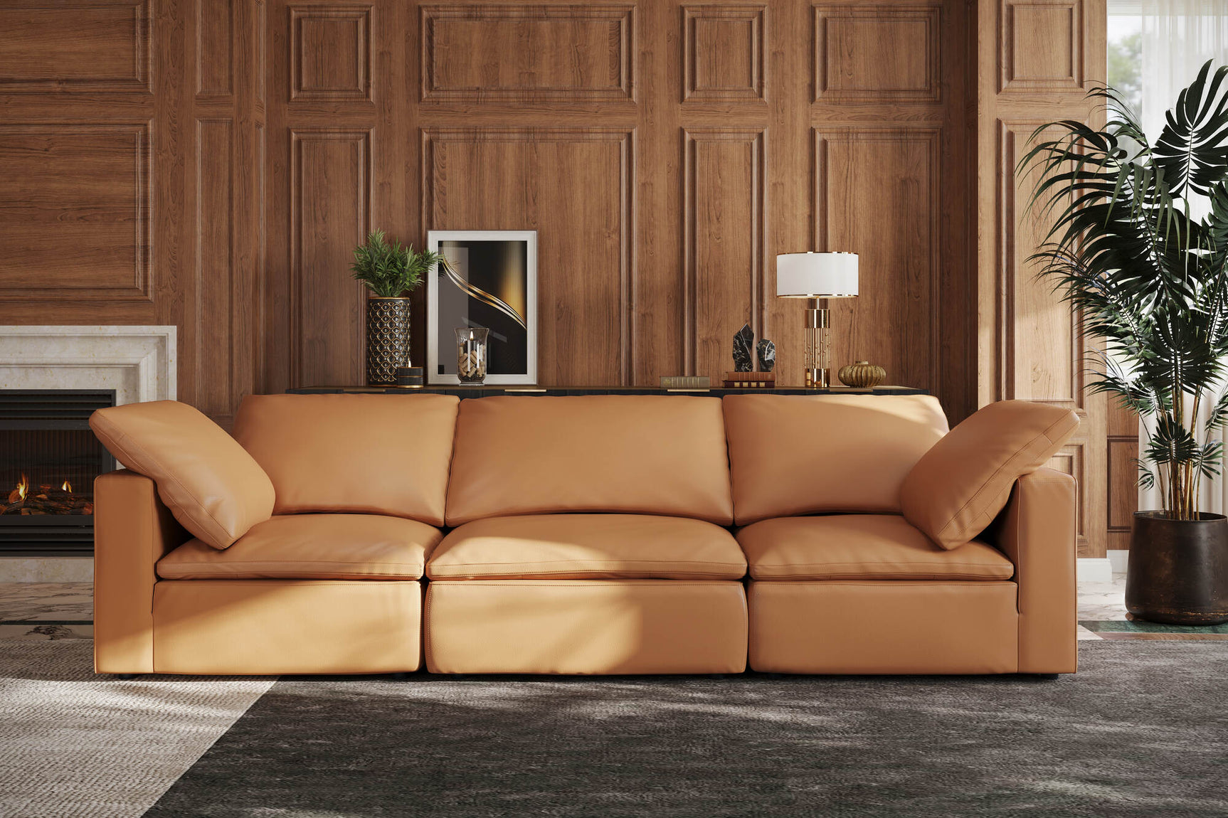 Claire Leather Modular Sofa