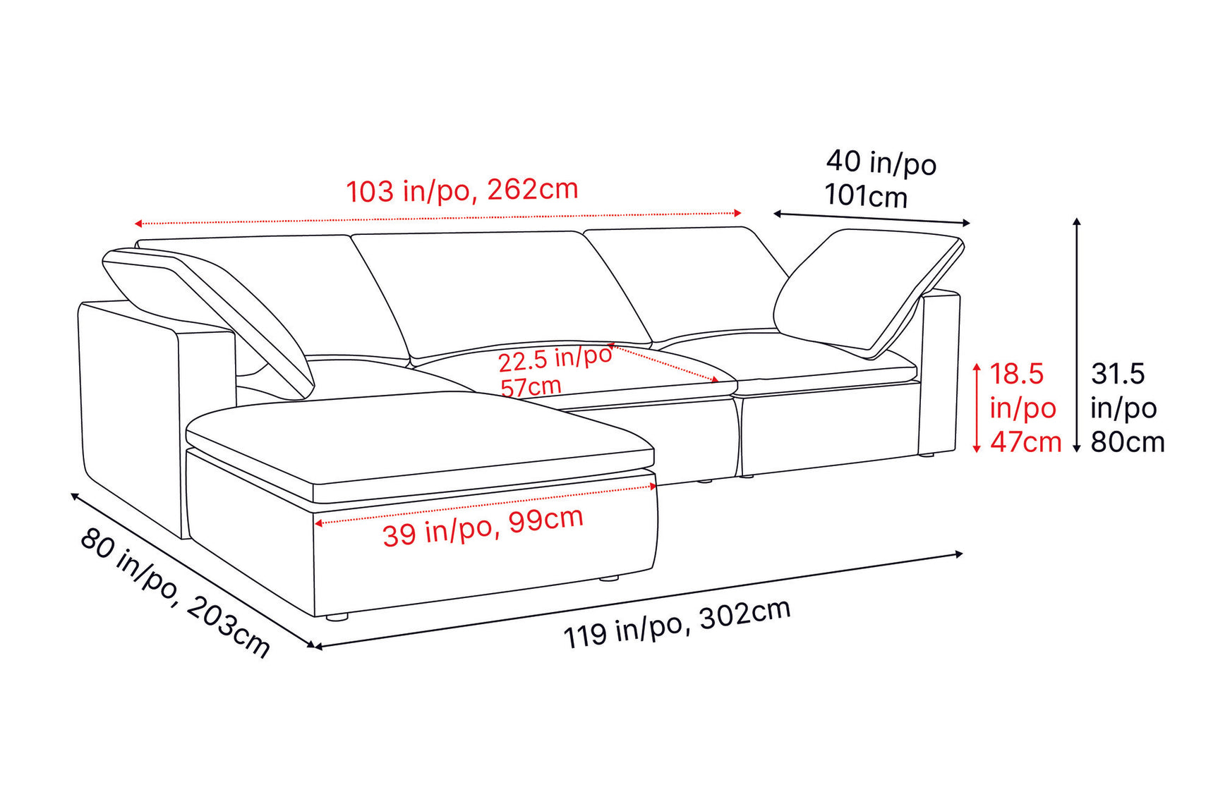 Claire Leather Modular Sofa