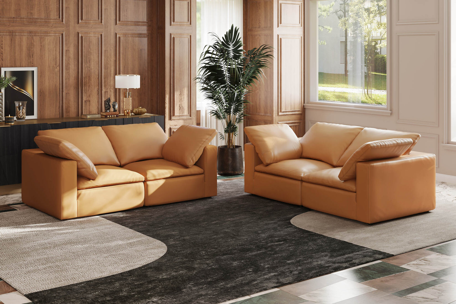 Claire Leather Modular Sofa