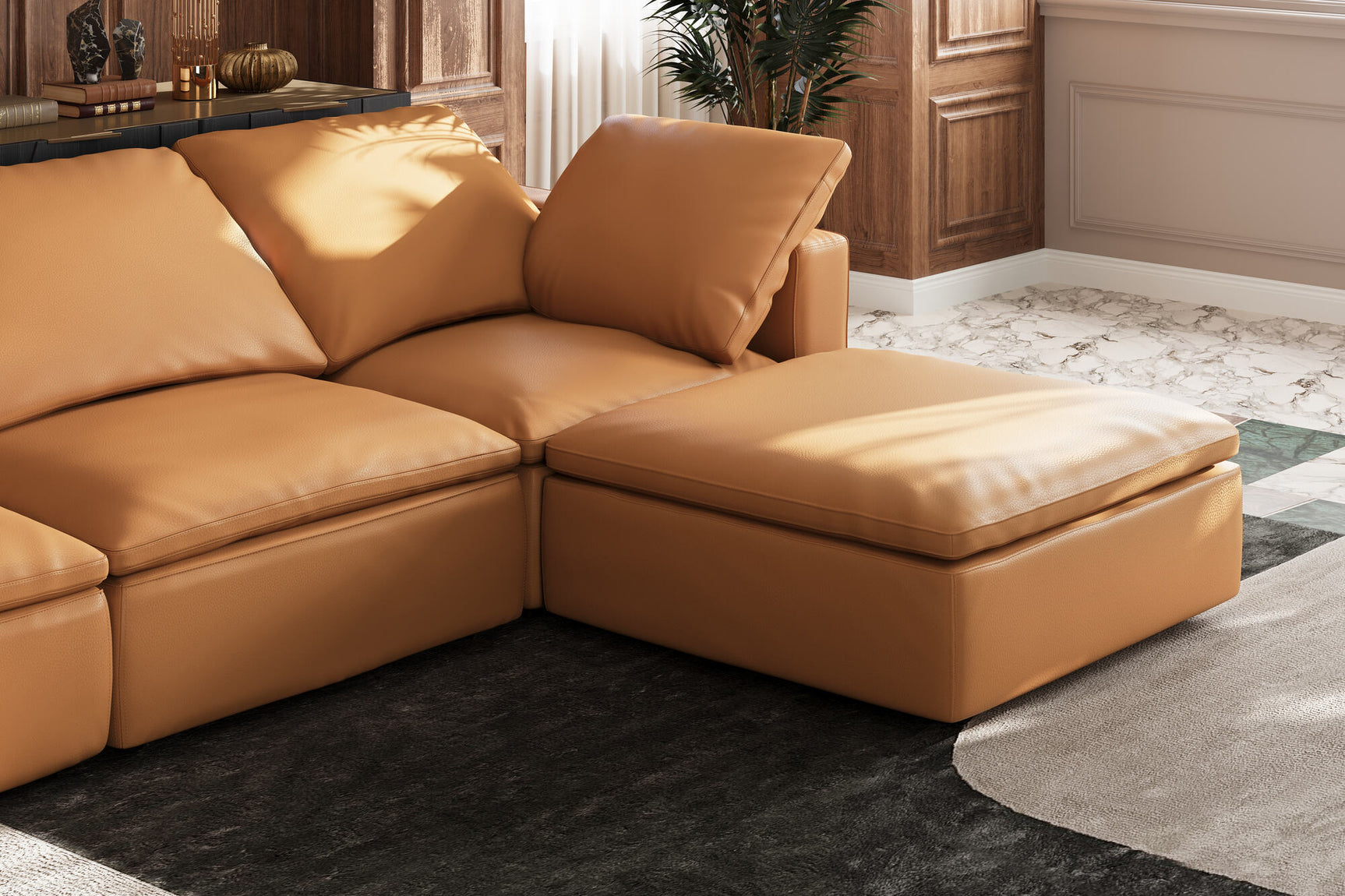 Claire Leather Modular Sofa