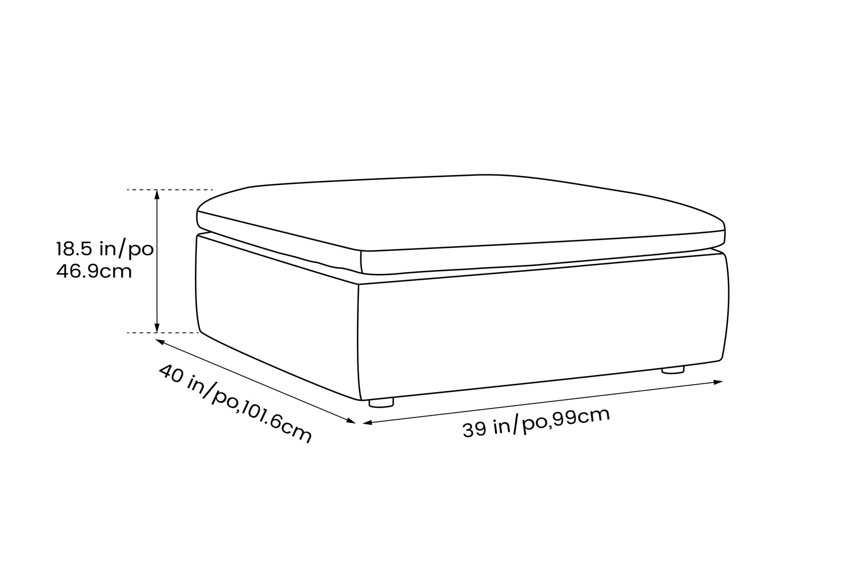 Claire Leather Ottoman