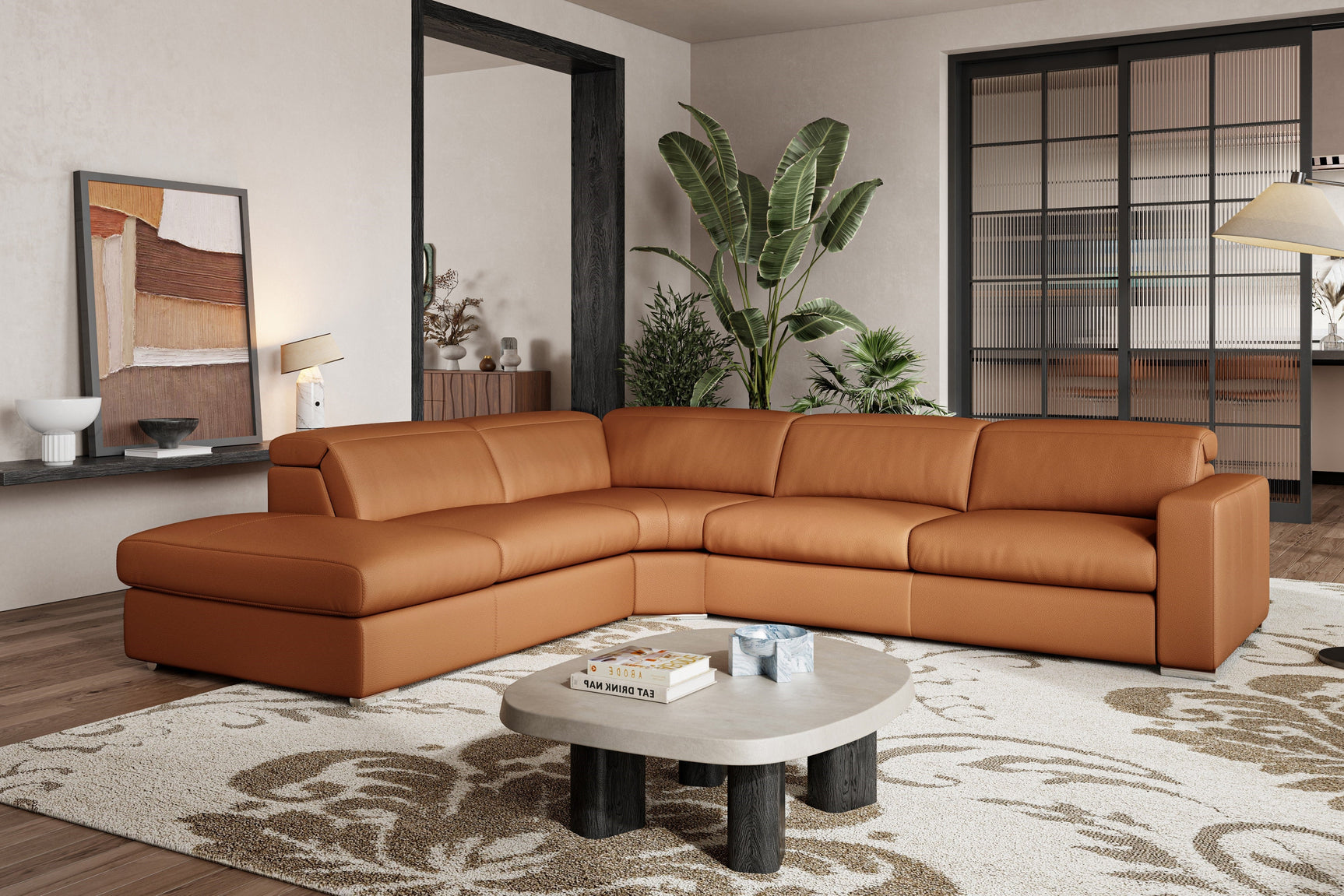 Clara Leather Recliner Sectional Sofa