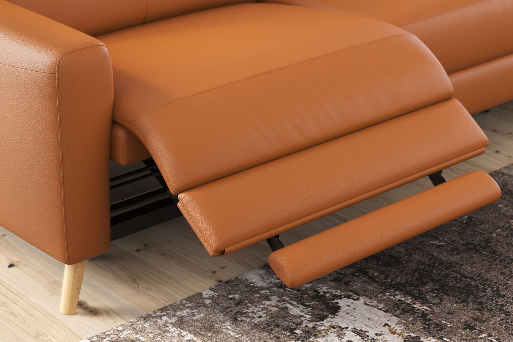 Elodie Leather Dual Recliner Sofa with Console