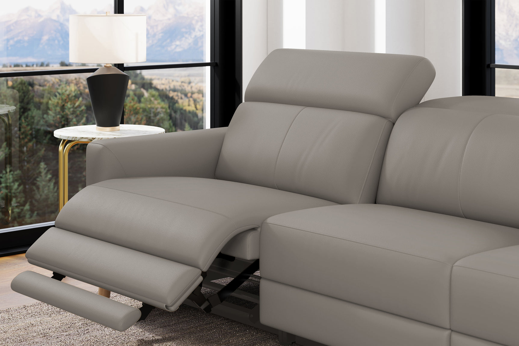 Elodie Leather Recliner Sectional Sofa