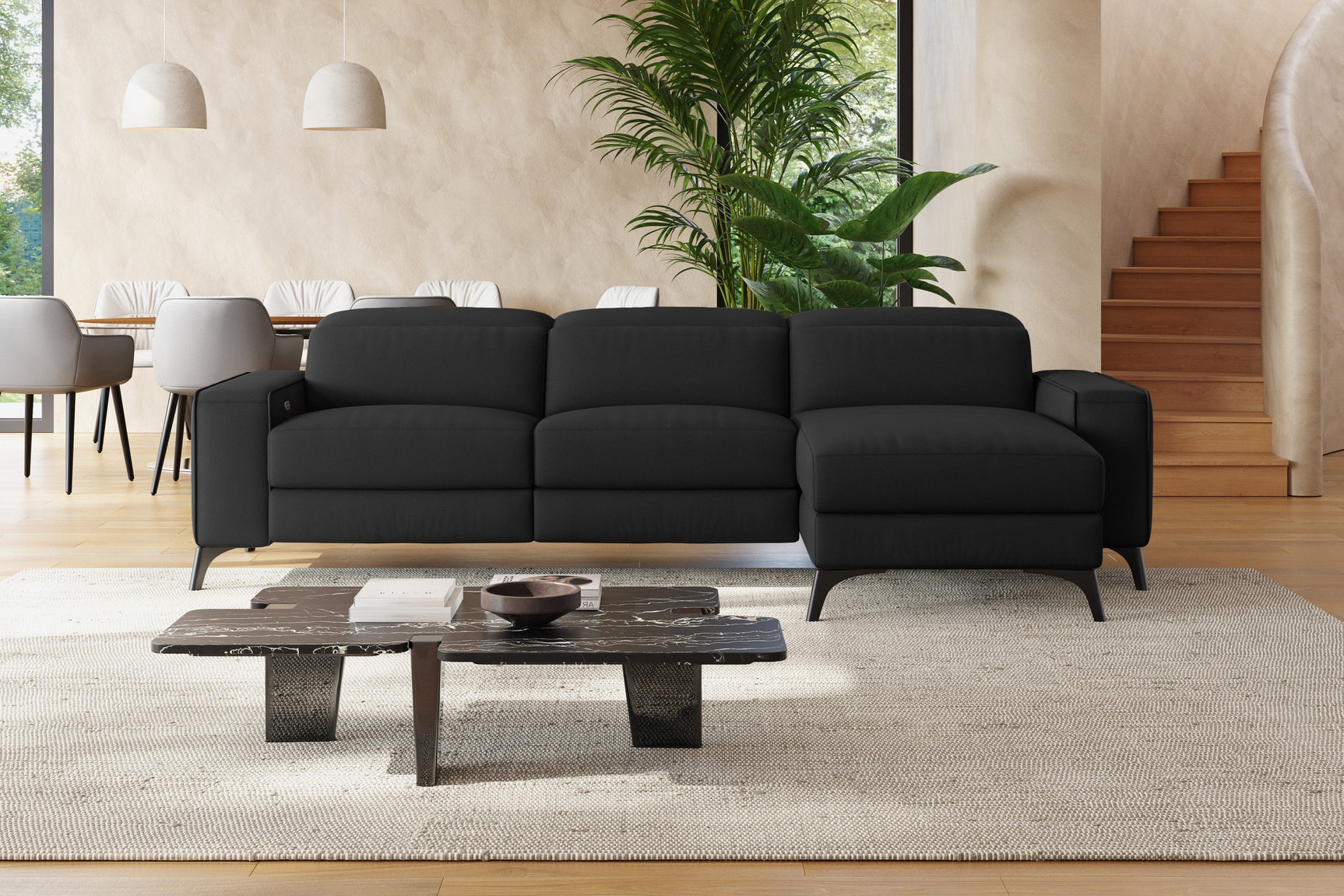 Esther Leather Recliner Sectional Sofa