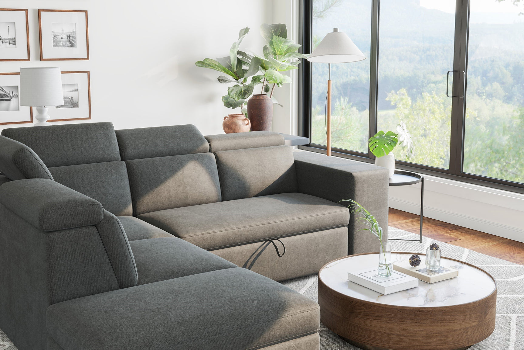 Finn Fabric Sectional Sofa Bed