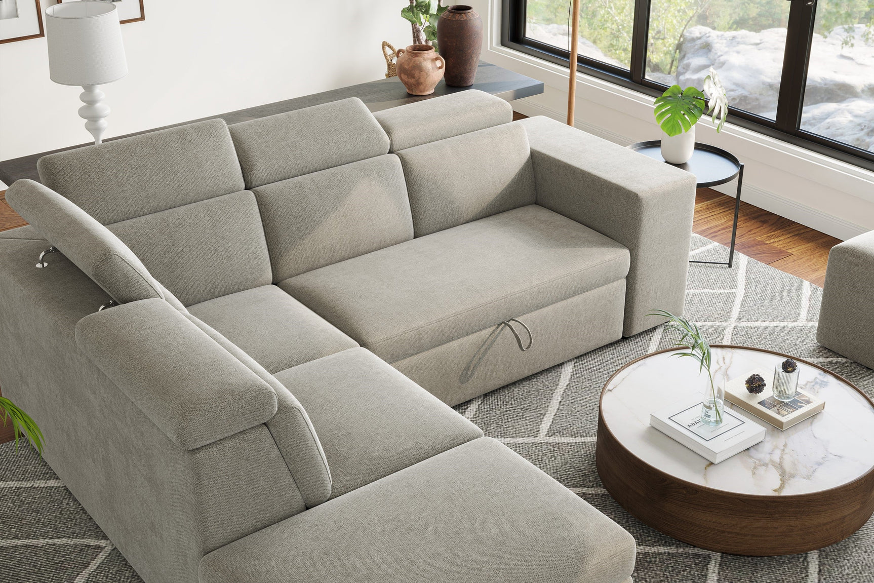 Finn Fabric Sectional Sofa Bed