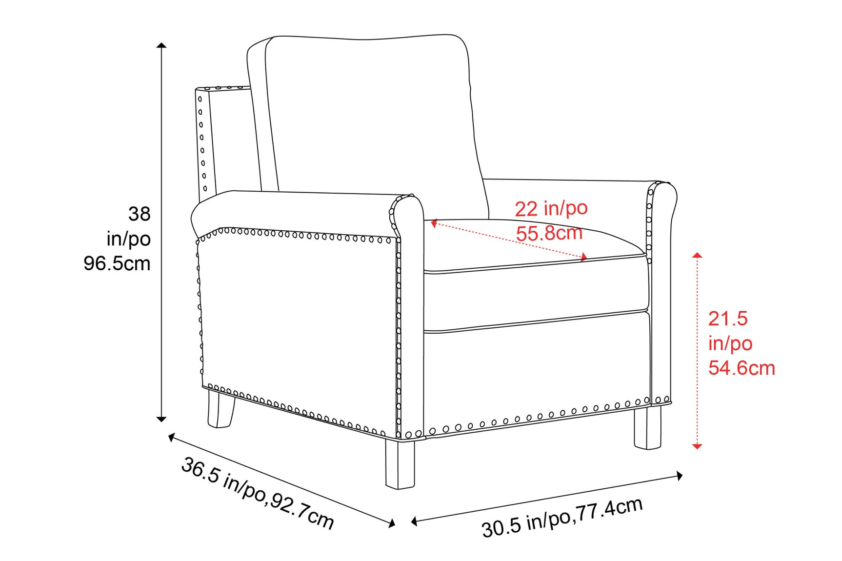 Jovany Leather Recliner Chair