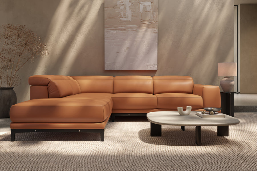 Valletta Leather Corner Sectional Sofa