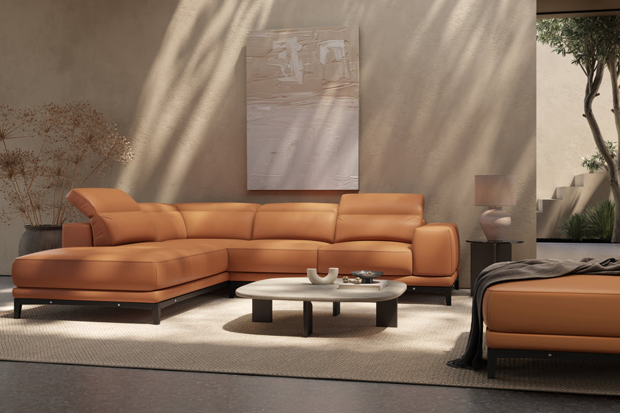 Valletta Leather Corner Sectional Sofa