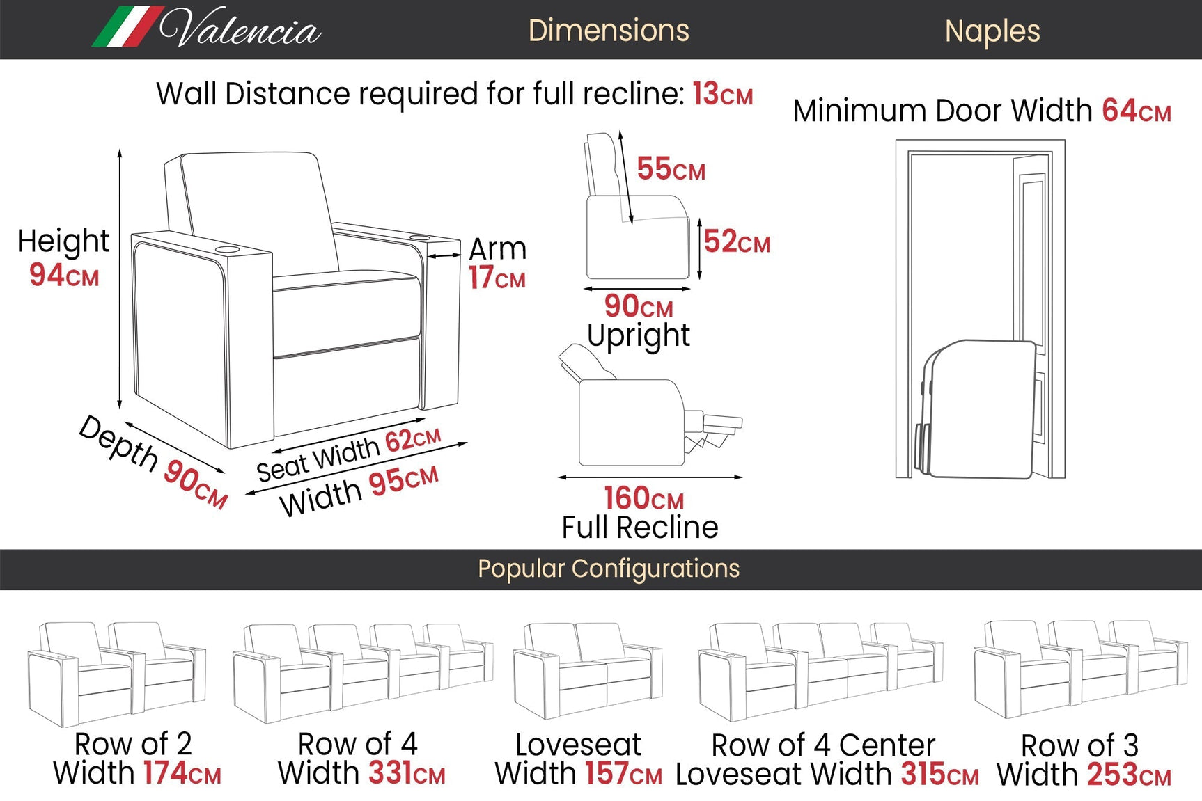 Naples Prestige Cinema Seating – Premium Recliner Seating & Cinema Sofa
