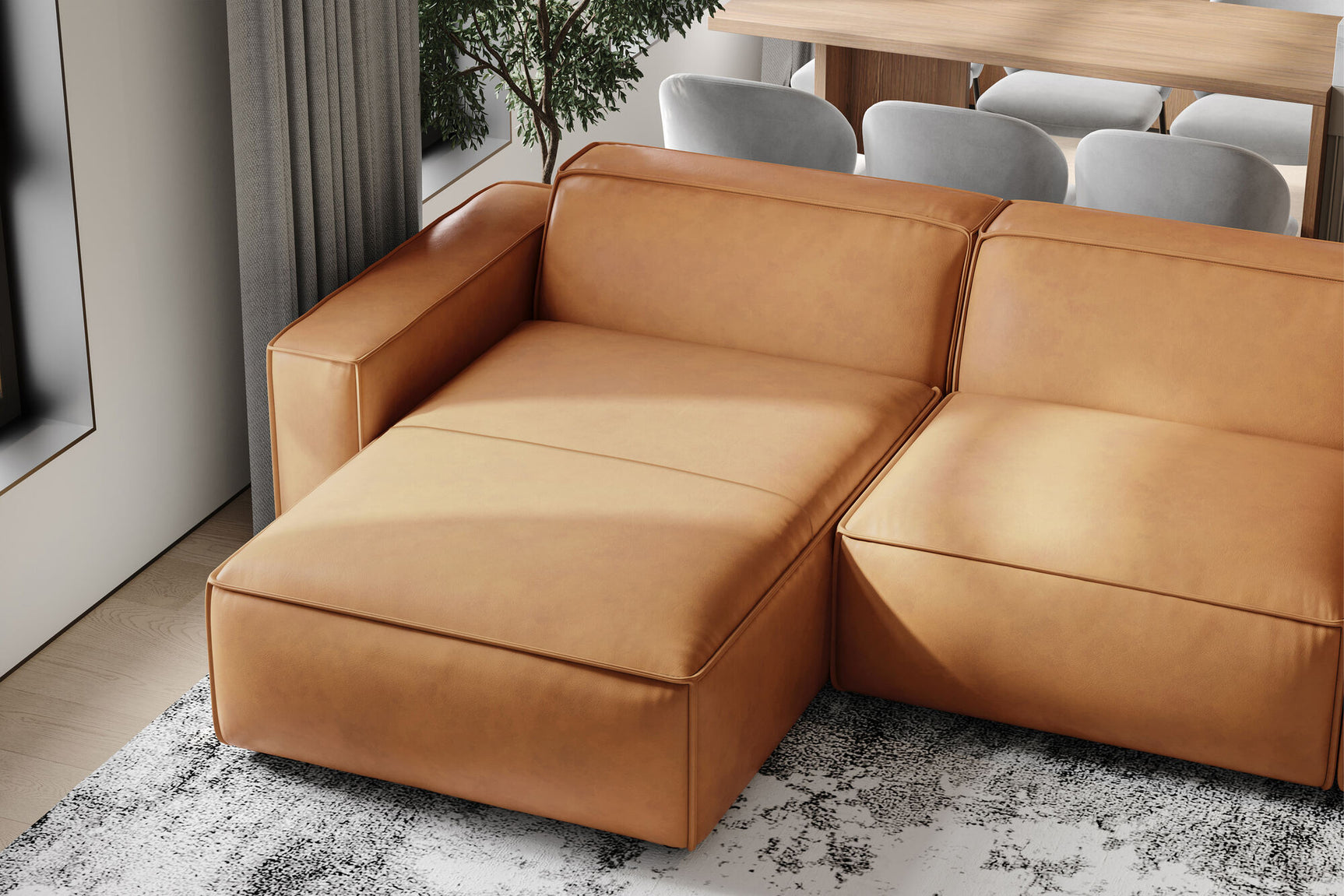 Nathan Leather Modular Sectional Sofa