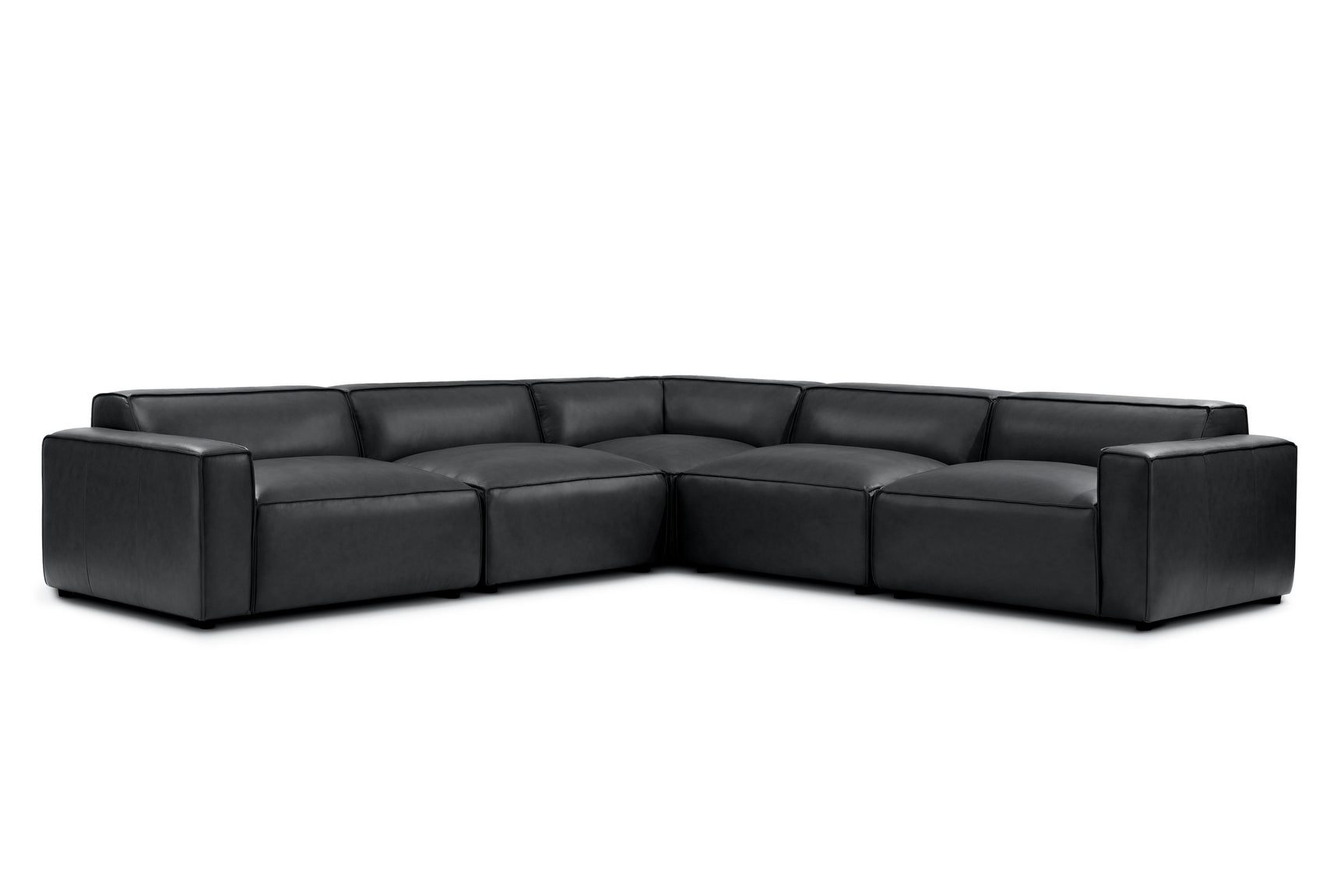 Nathan Leather Modular Corner Sectional Sofa