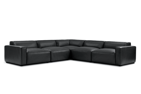 Nathan Leather Modular Corner Sectional Sofa