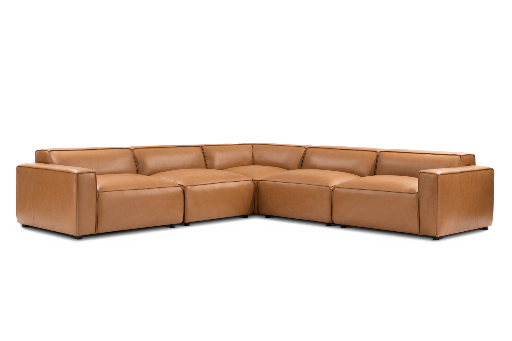 Nathan Leather Modular Corner Sectional Sofa