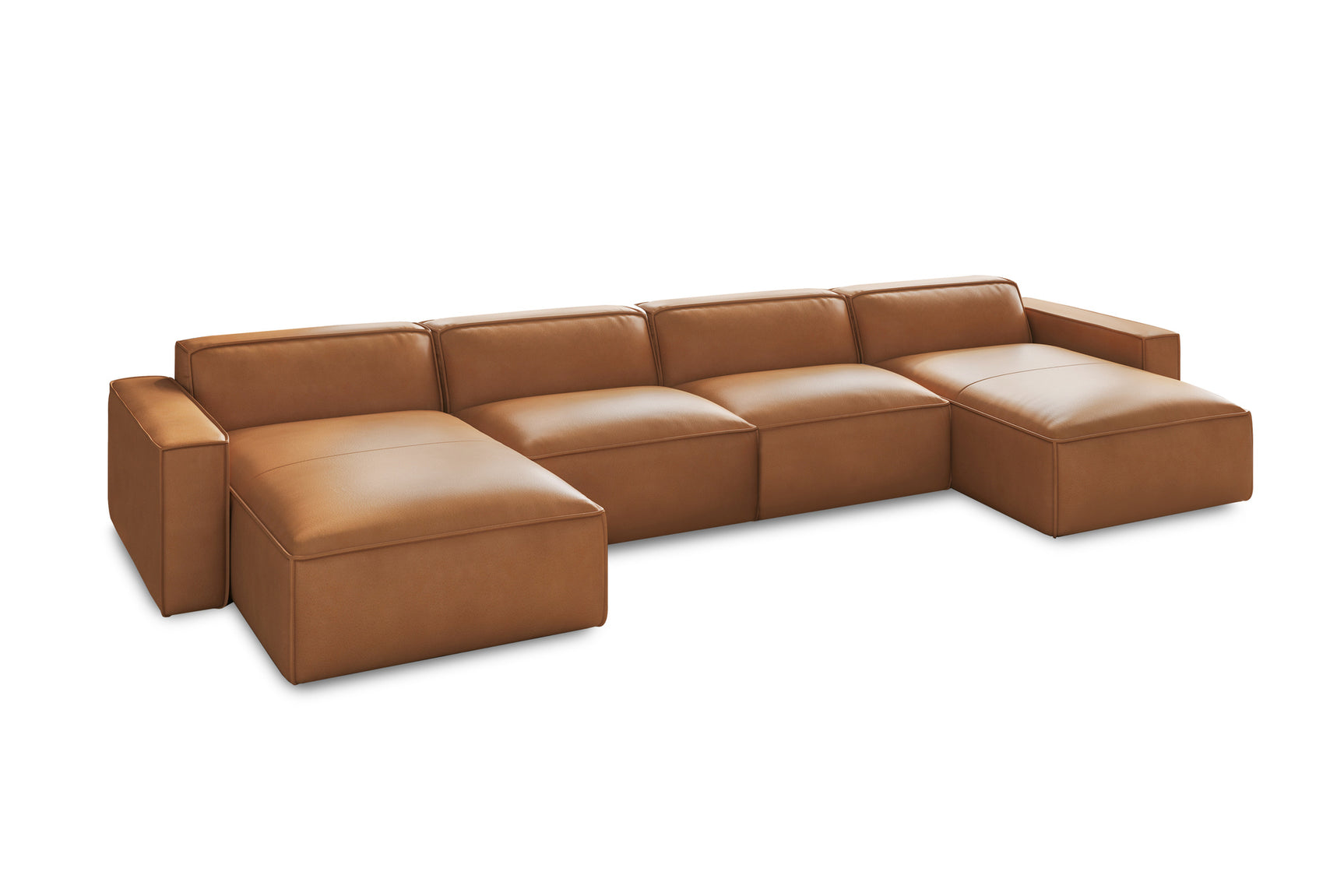 Nathan Leather Modular Sectional Sofa