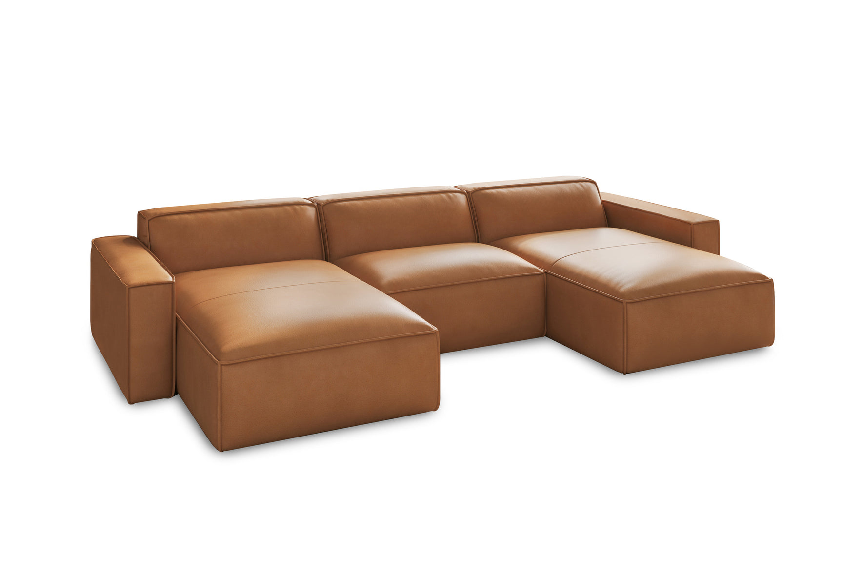 Nathan Leather Modular Sectional Sofa