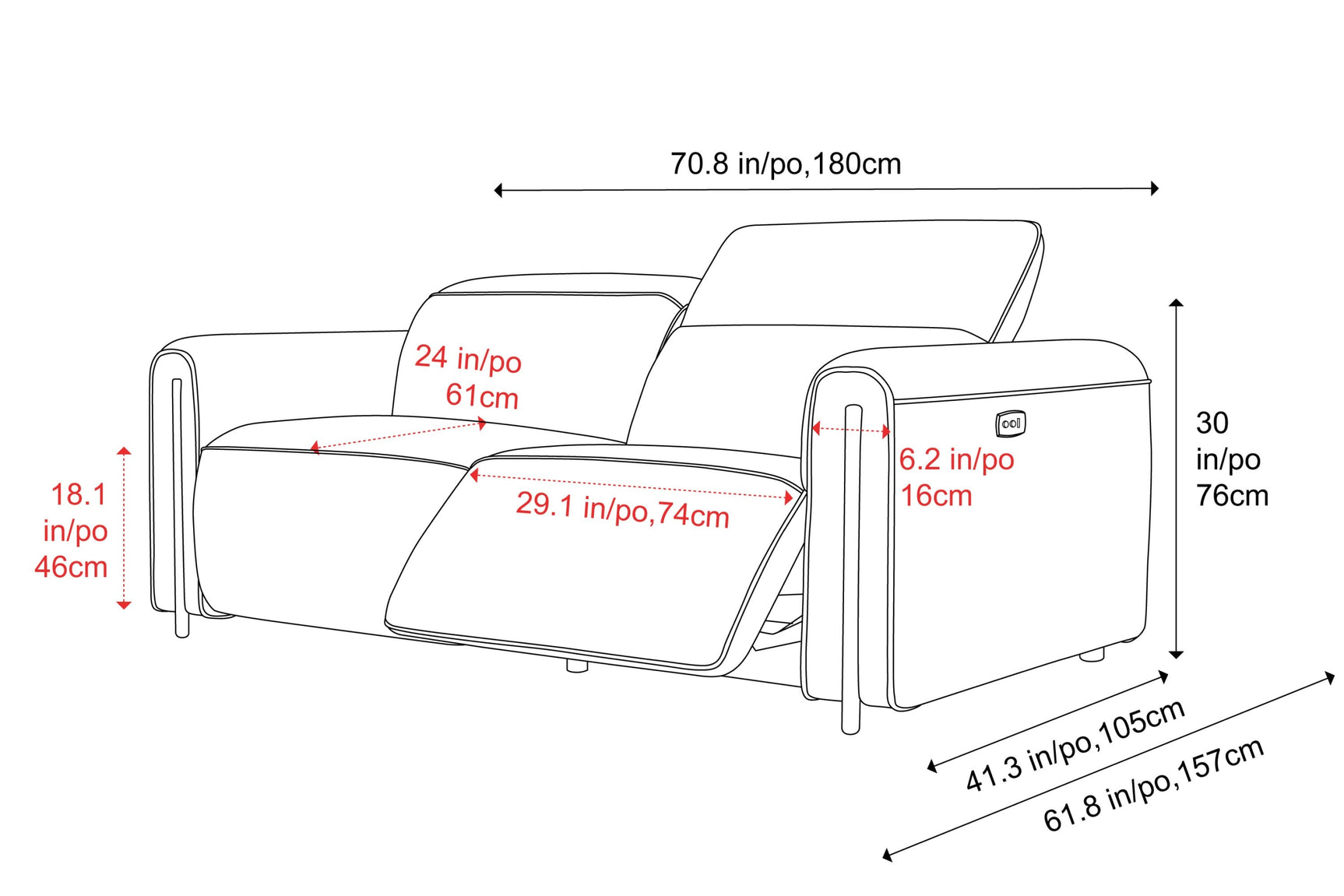 Octavia Fabric Dual Reclining Cloud Sofa