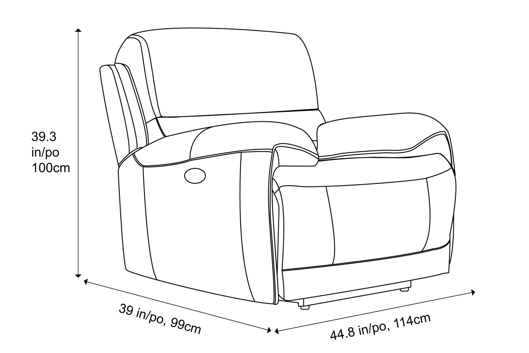 Oliver Leather Recliner Chair