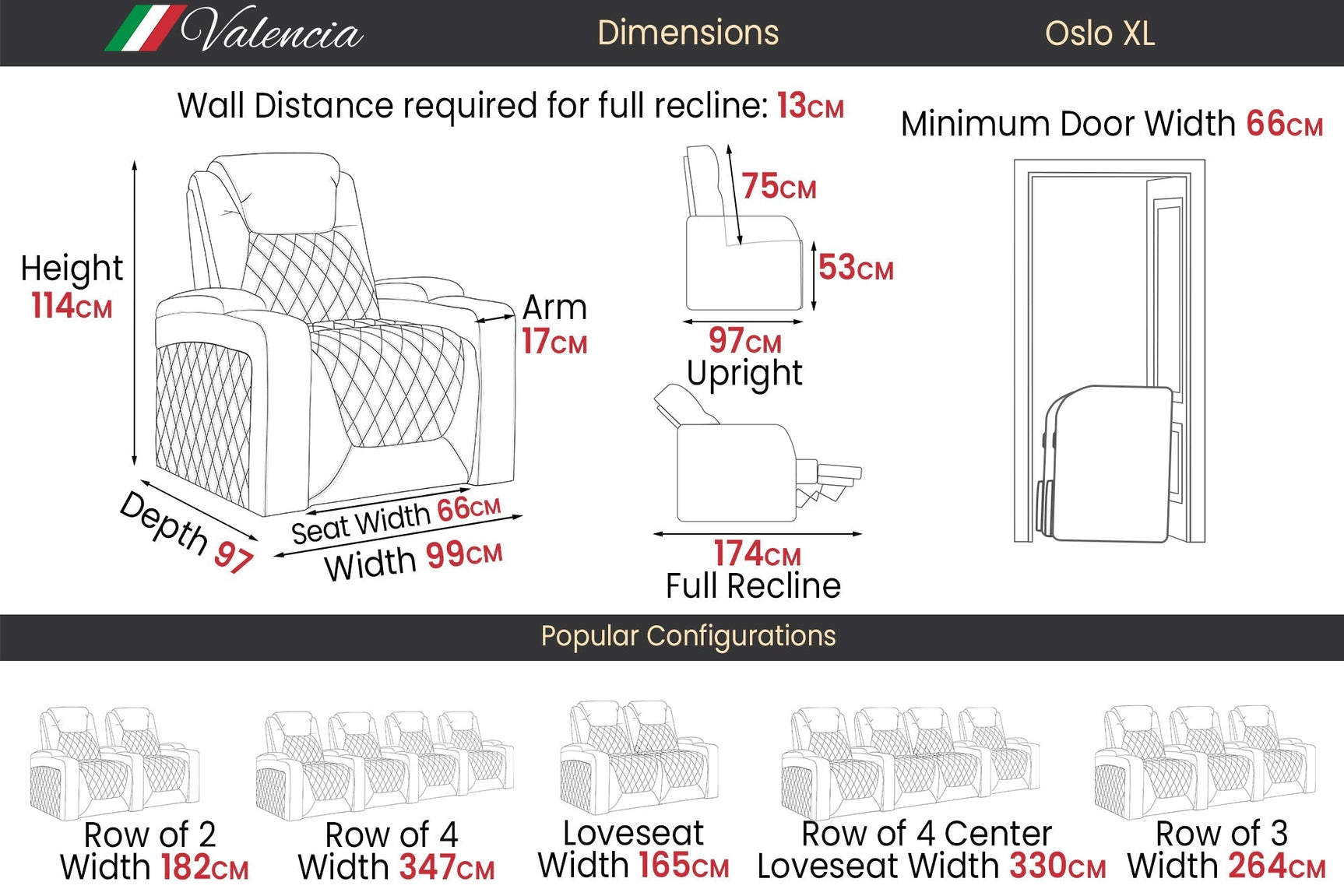 Oslo XL Cinema Seating – Premium Recliner Seating & Cinema Sofa