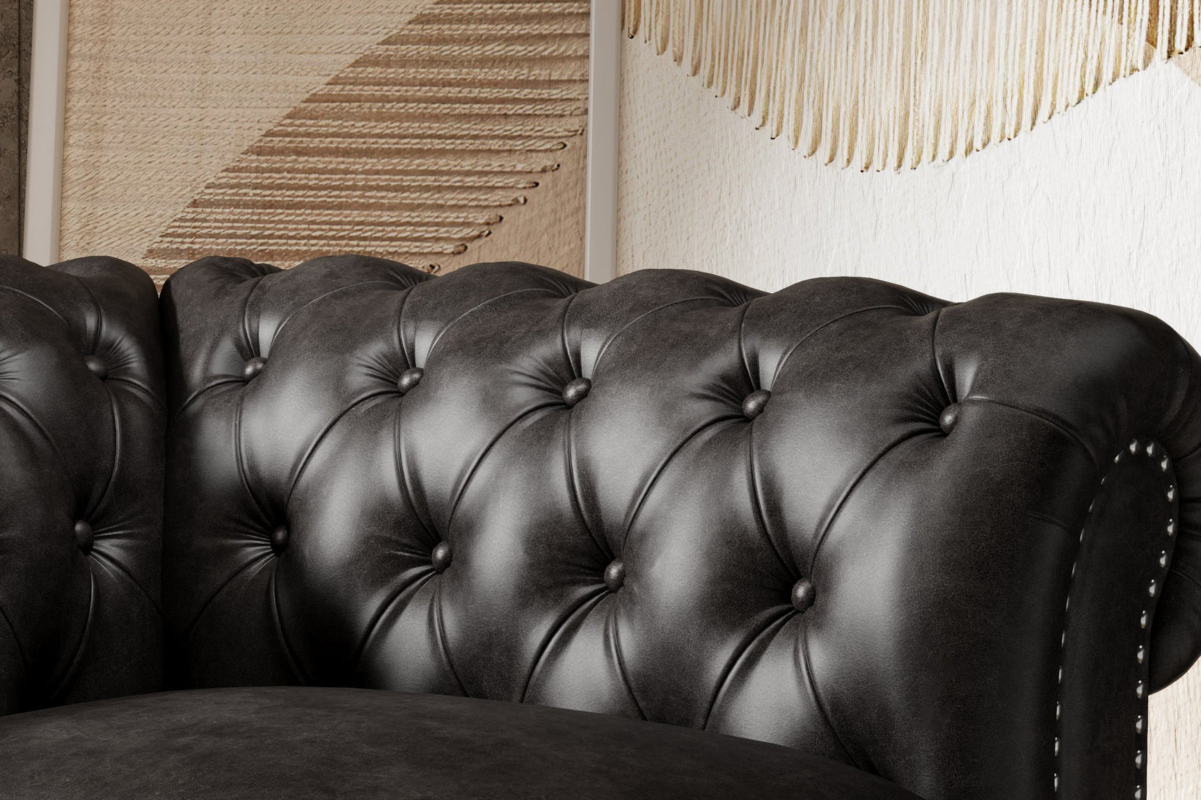 Parma Leather Chesterfield Accent Chair