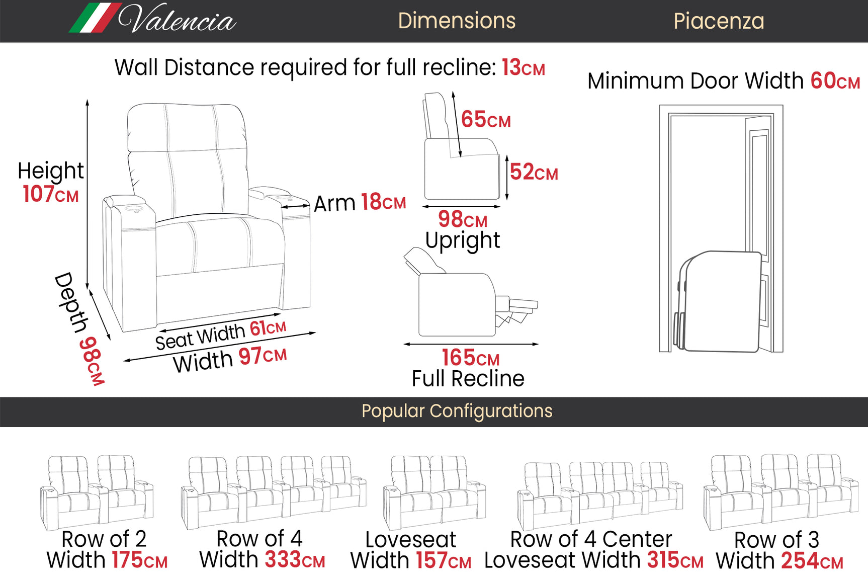 Piacenza Luxury Edition Cinema Seating – Premium Recliner Seating & Cinema Sofa