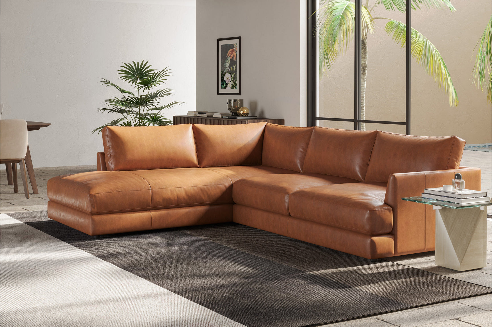 Serena Leather Sectional Sofa