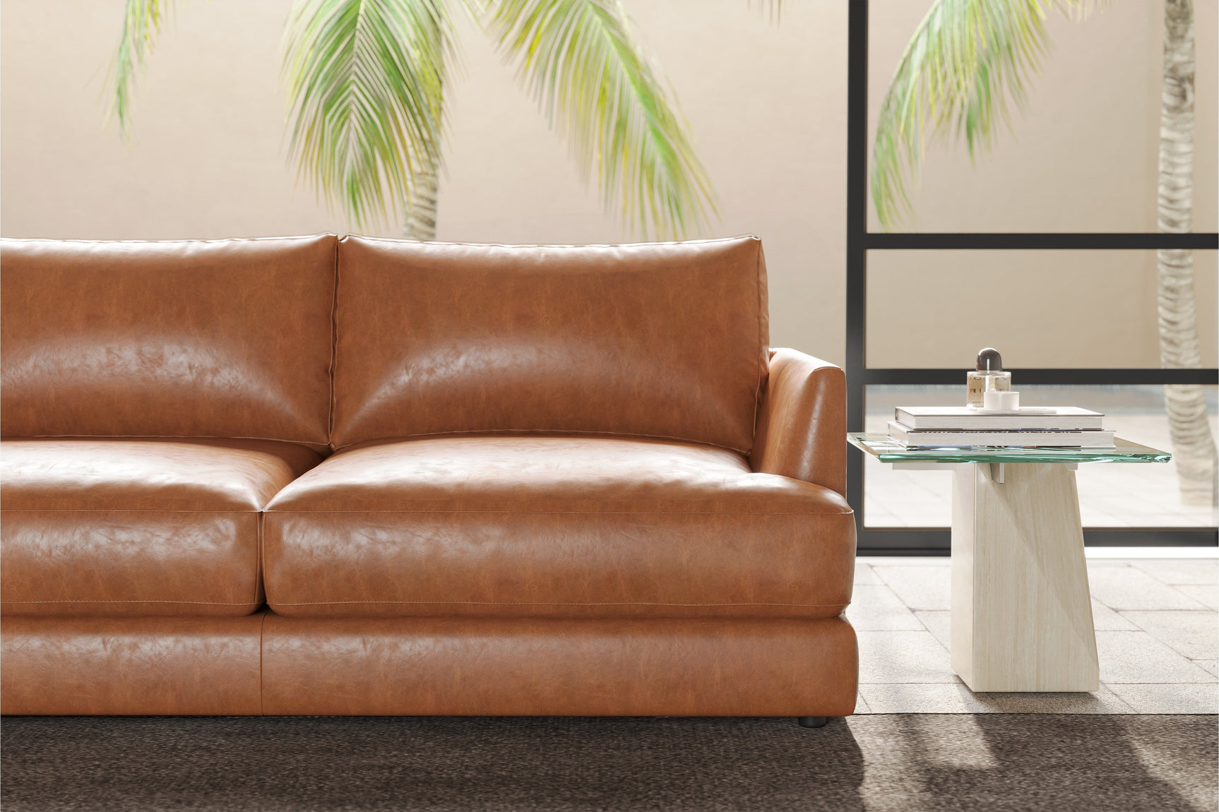 Serena Leather Sectional Sofa