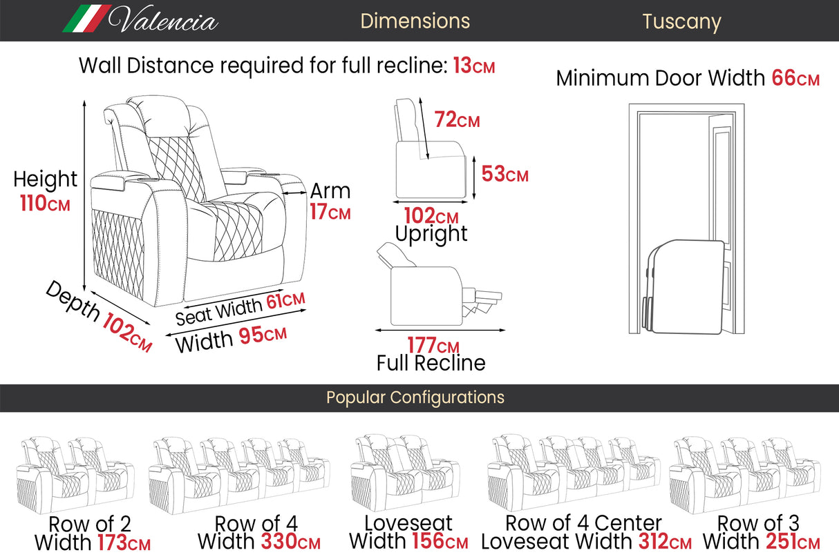 Tuscany Ultimate Cinema Seating – Premium Recliner Seating & Cinema Sofa