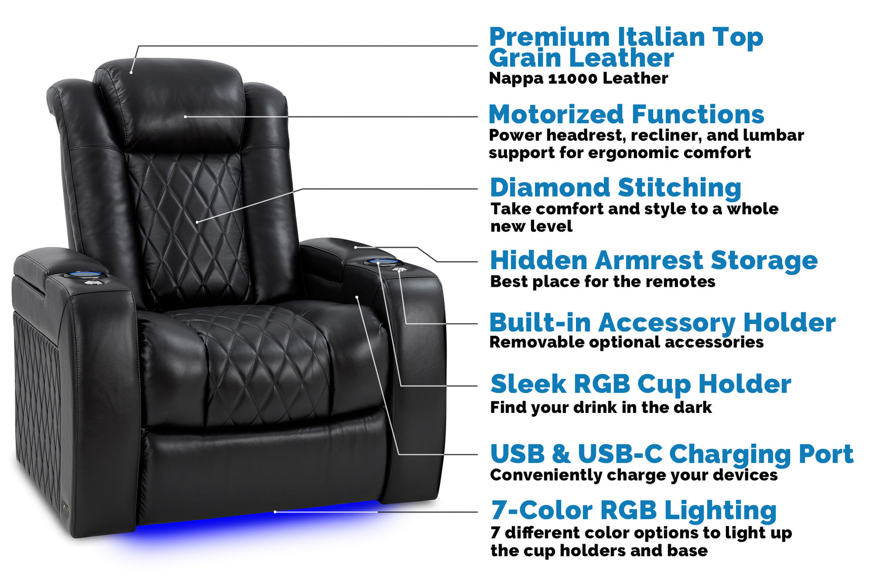Tuscany XL Cinema Seating – Premium Recliner Seating & Cinema Sofa