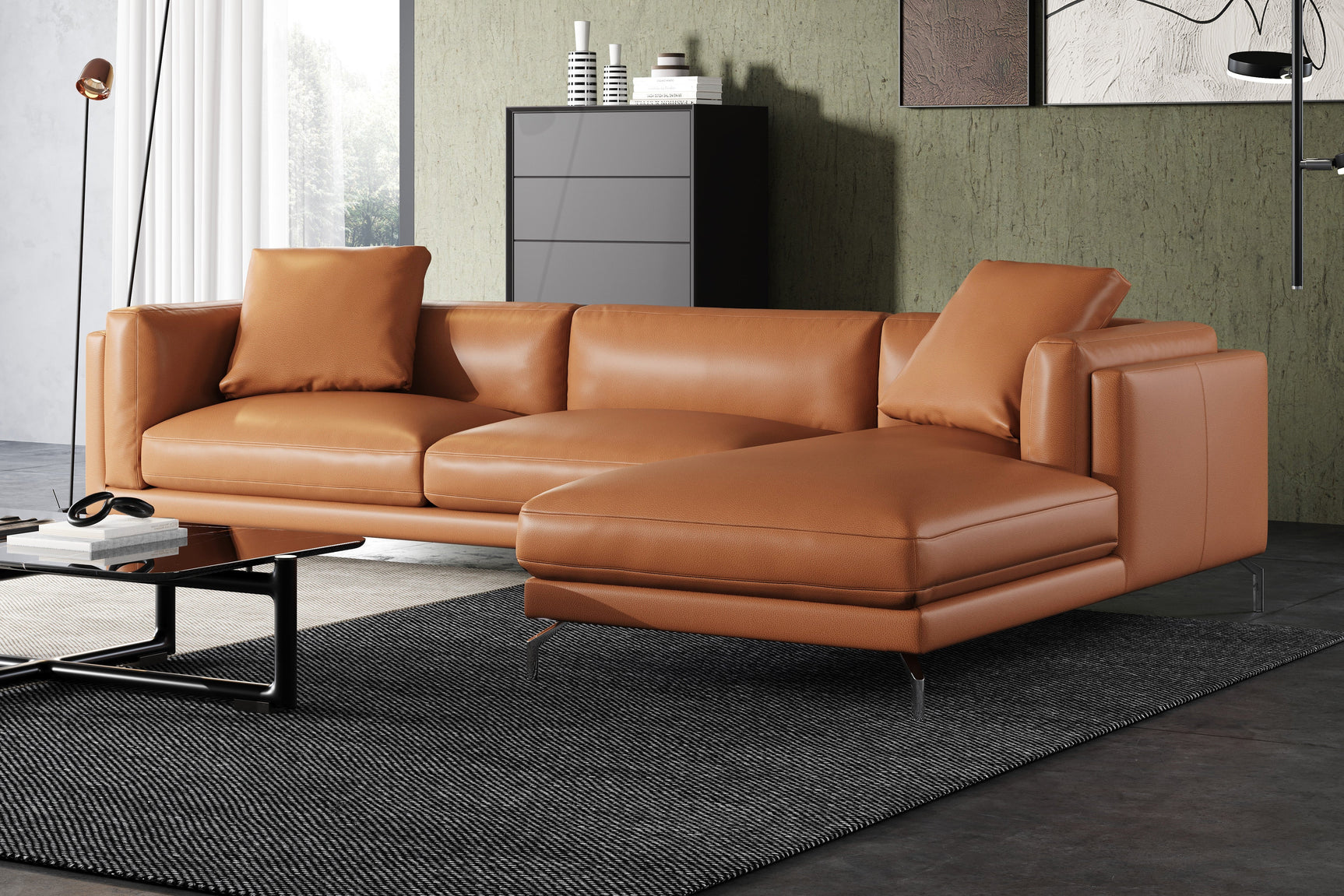 Zadar Leather Sectional Sofa