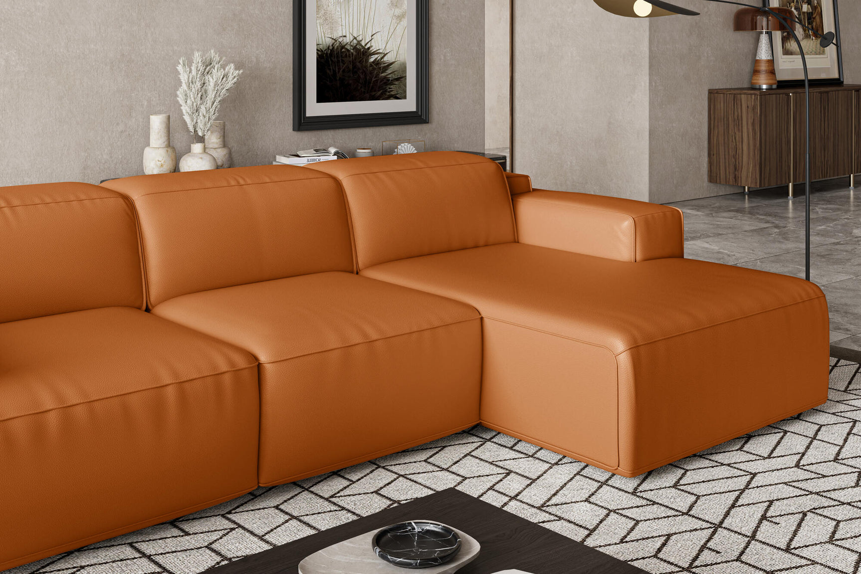 Valentina Leather Recliner Sectional Sofa
