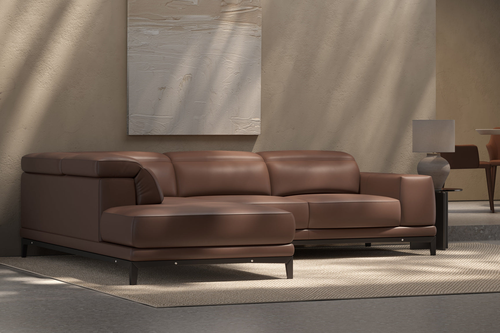 Valletta Leather Corner Sectional Sofa