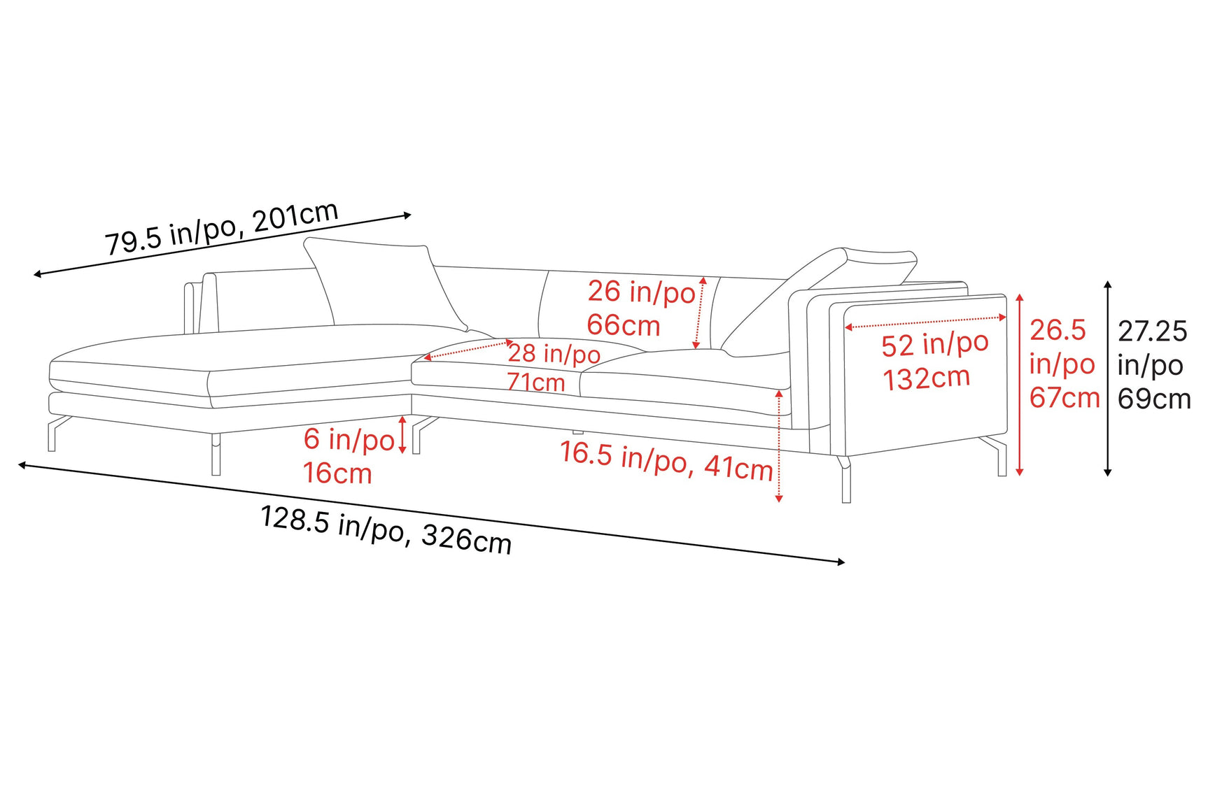 Zadar Leather Sectional Sofa