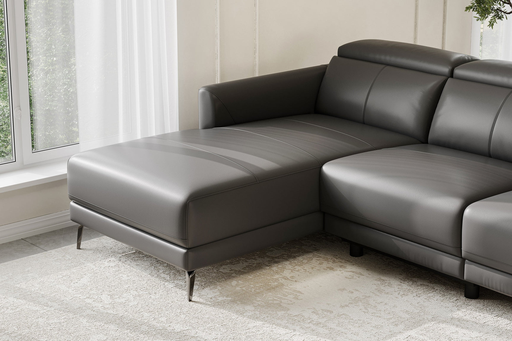 Andria Leather Reclining Sectional Sofa