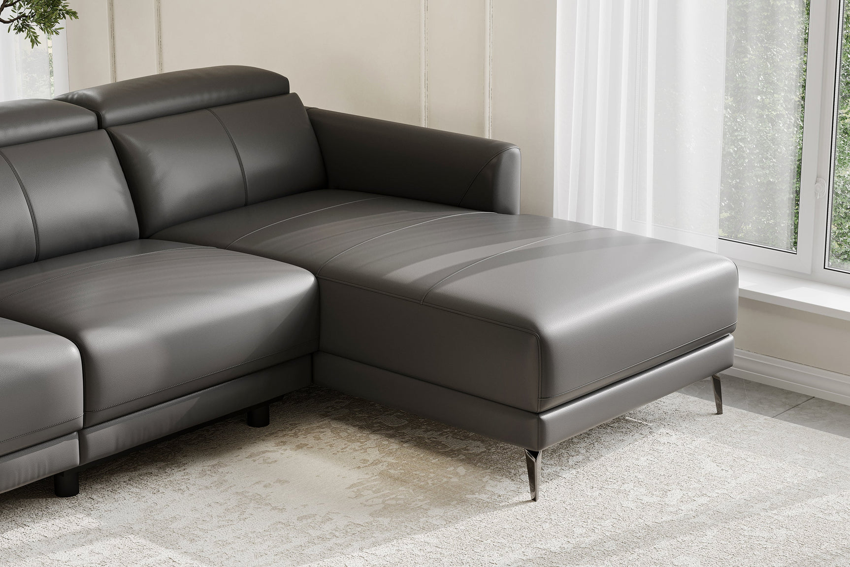 Andria Leather Reclining Sectional Sofa