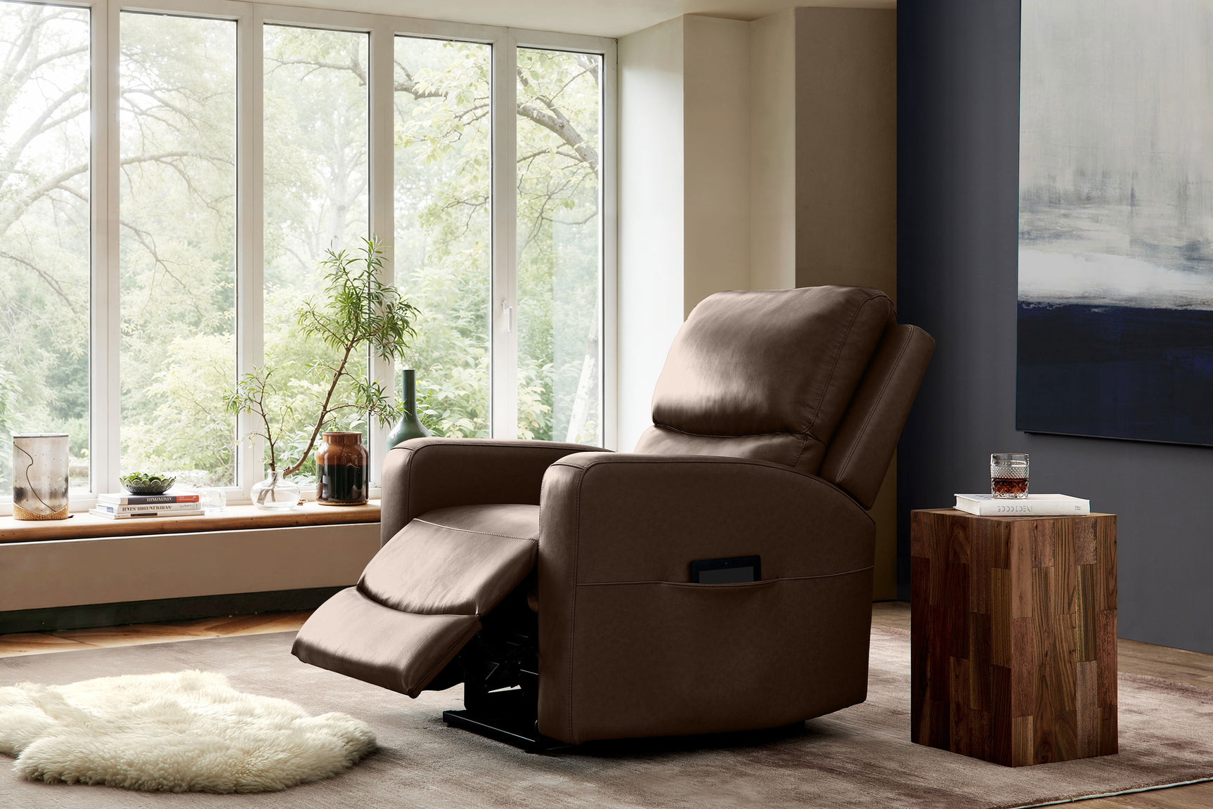Hector Leather Power Lift Recliner Chair