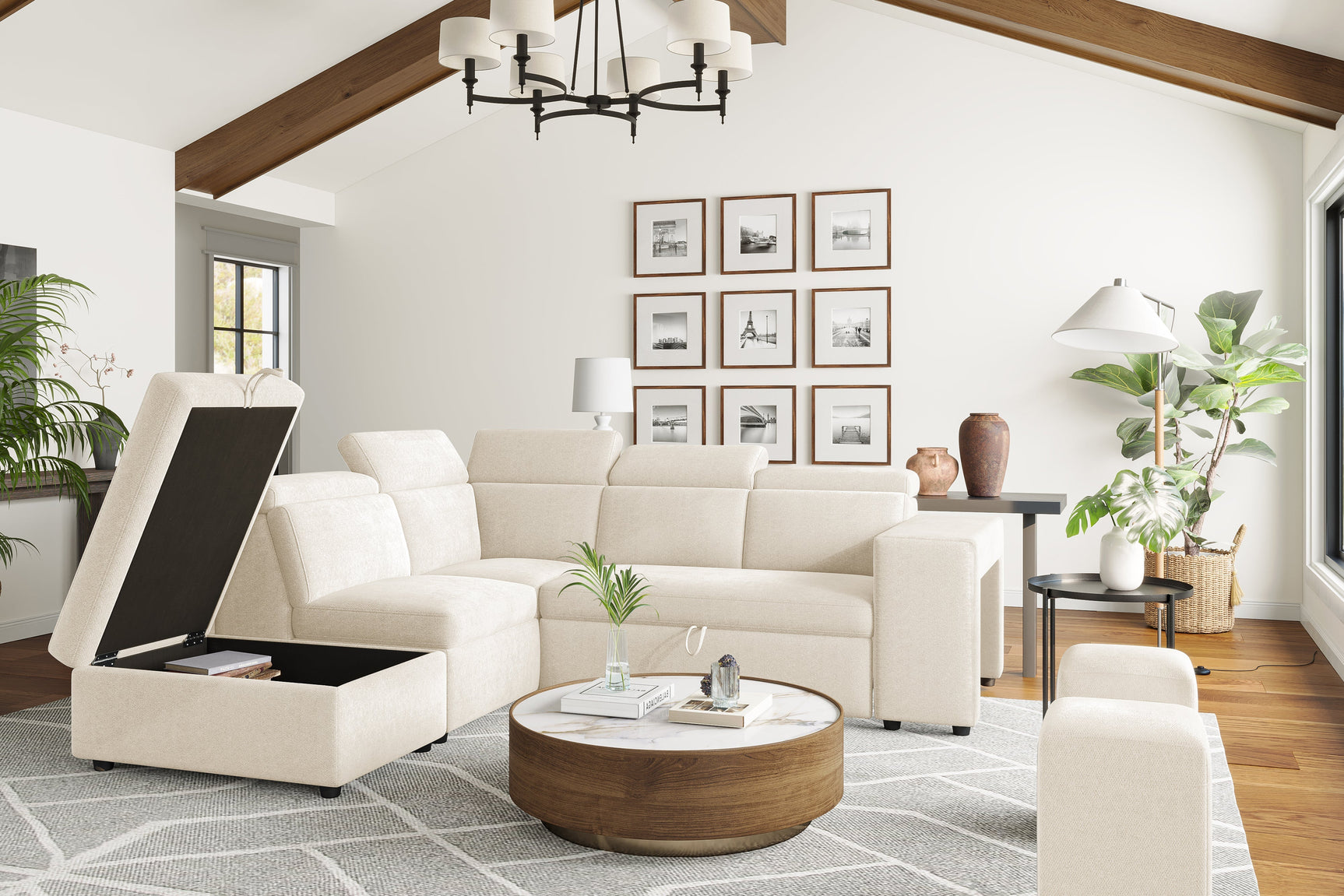 Finn Fabric Sectional Sofa Bed