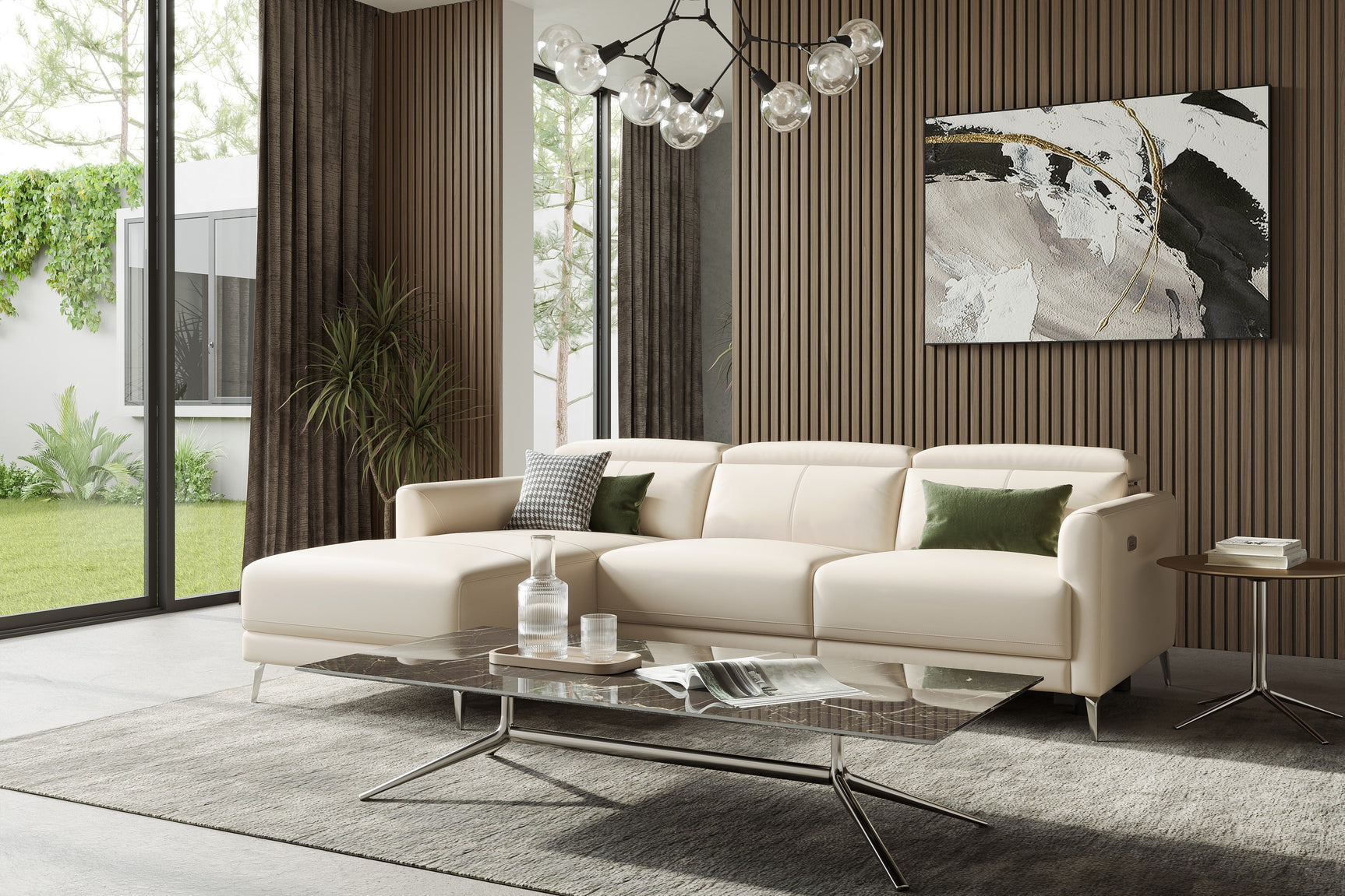 Andria Leather Reclining Sectional Sofa