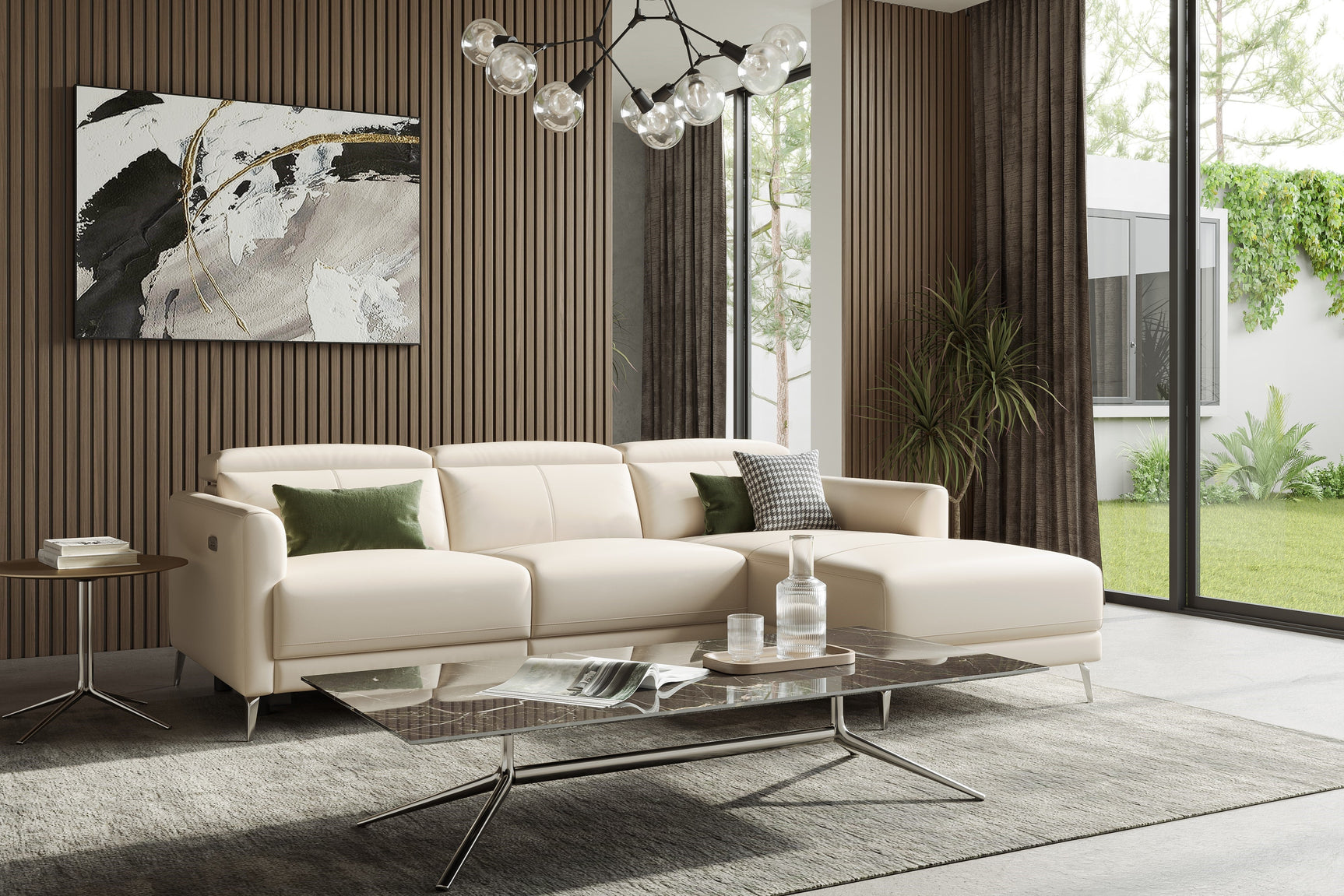 Andria Leather Reclining Sectional Sofa