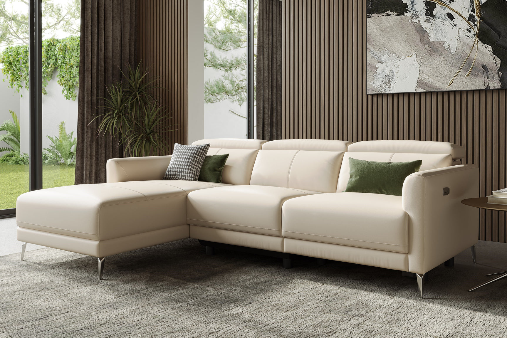 Andria Leather Reclining Sectional Sofa