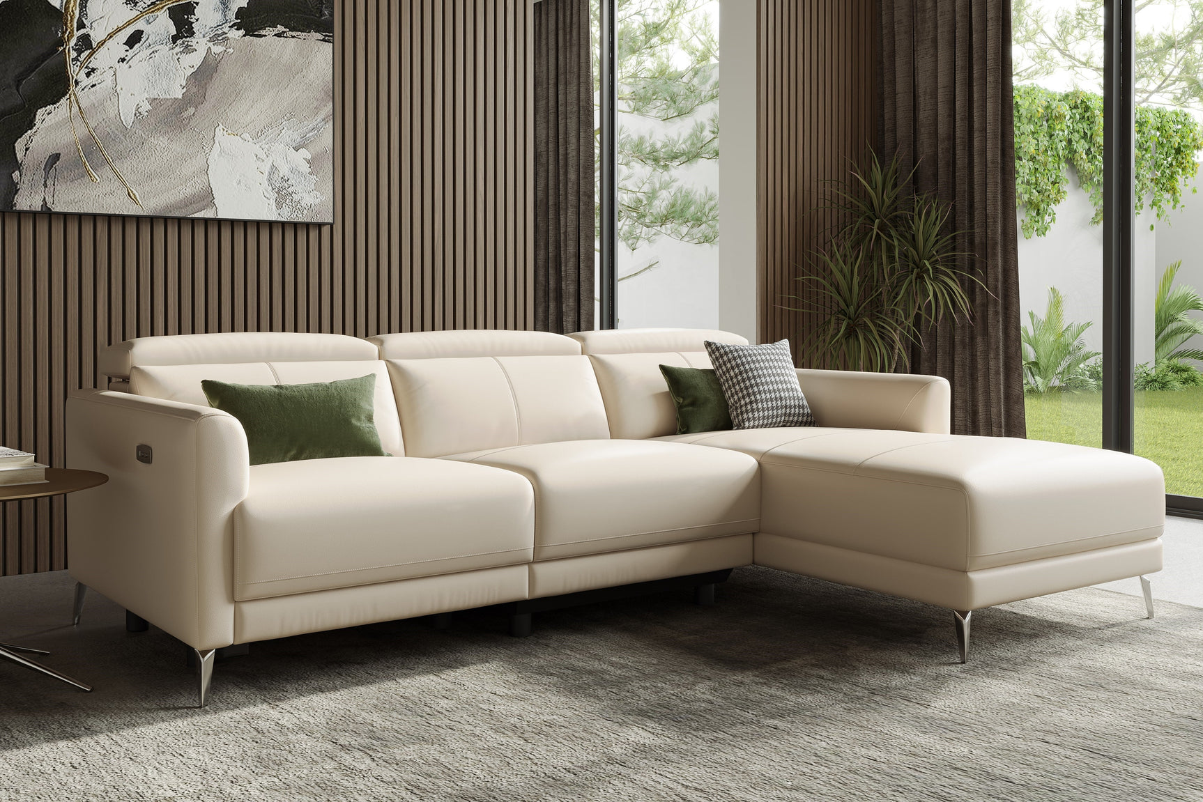 Andria Leather Reclining Sectional Sofa
