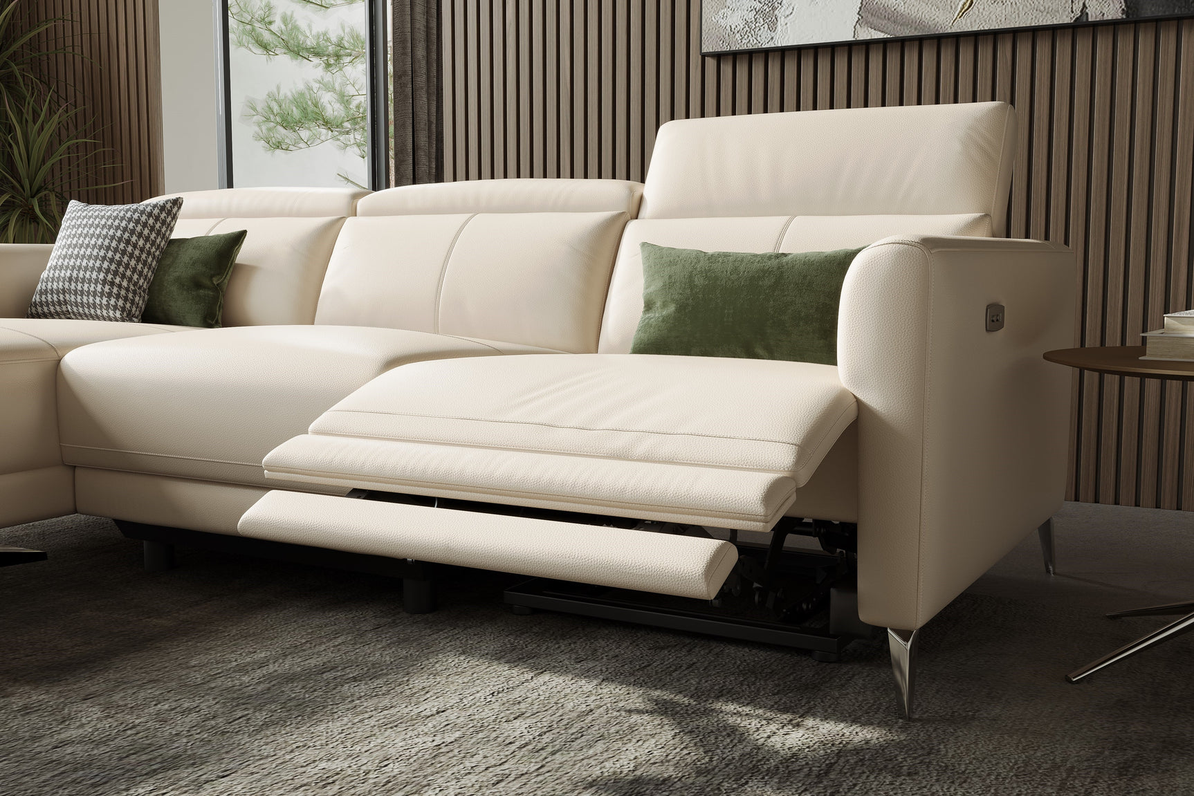 Andria Leather Reclining Sectional Sofa