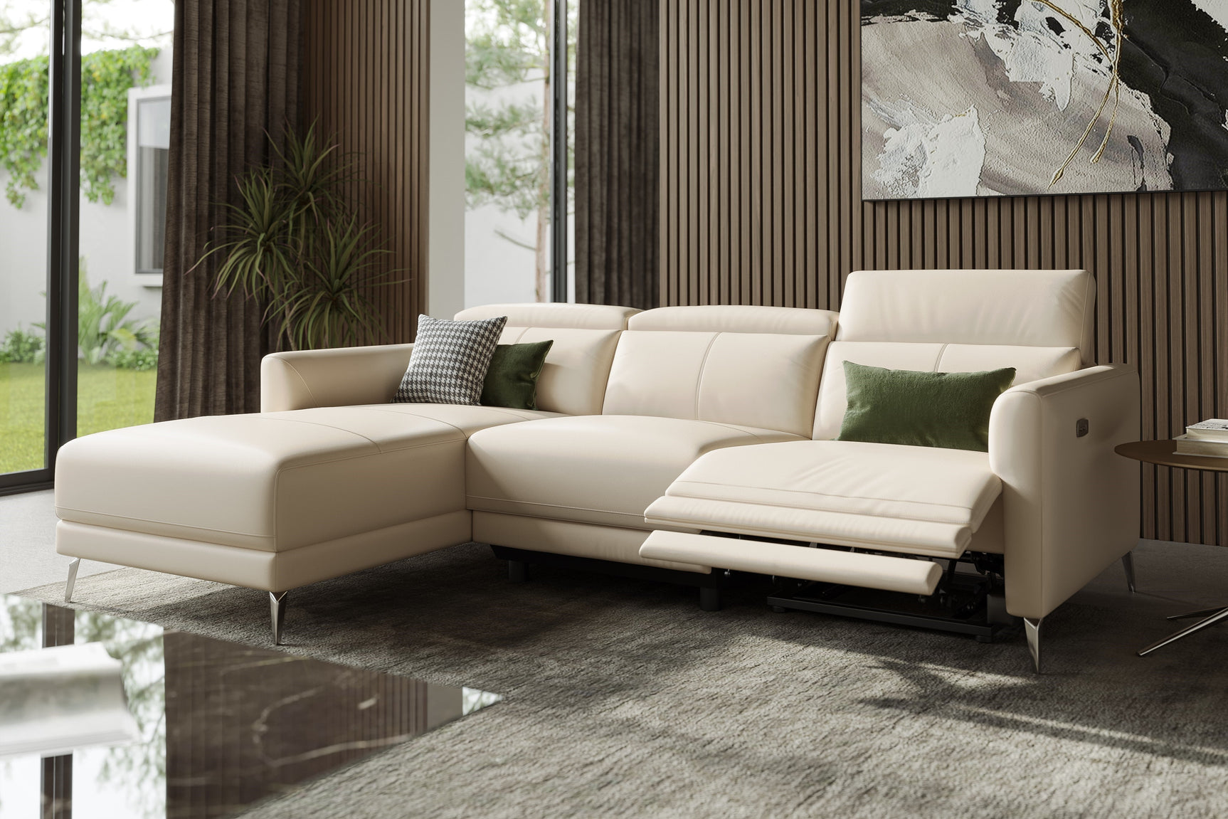 Andria Leather Reclining Sectional Sofa