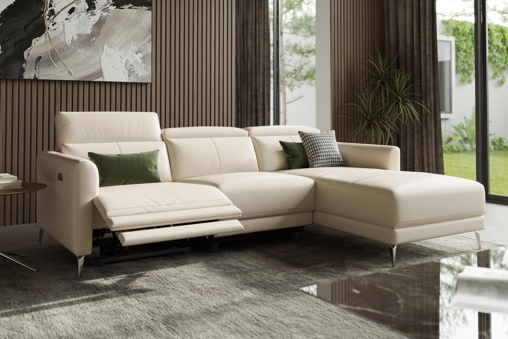 Andria Leather Reclining Sectional Sofa
